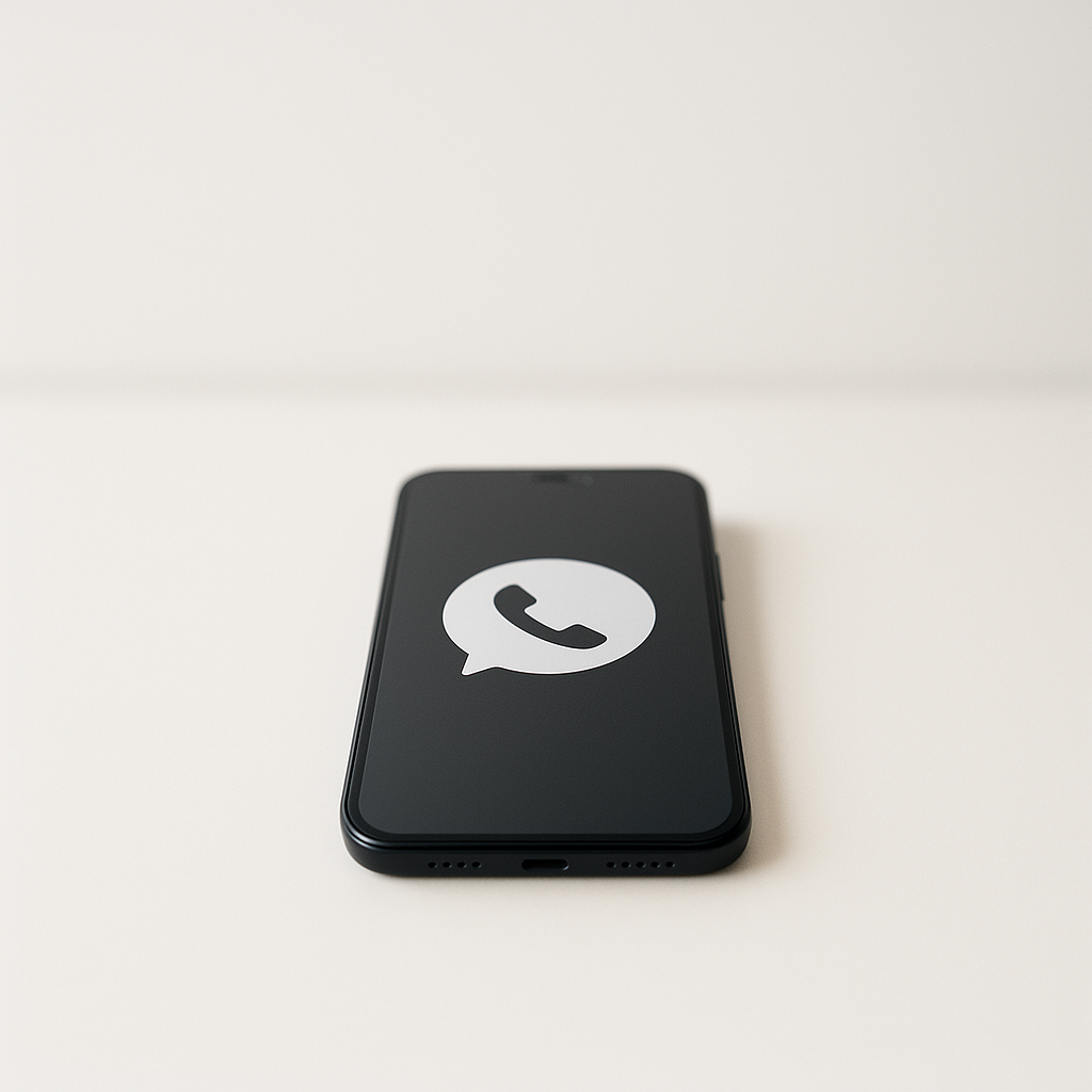 電話アイコンが表示されたスマートフォン